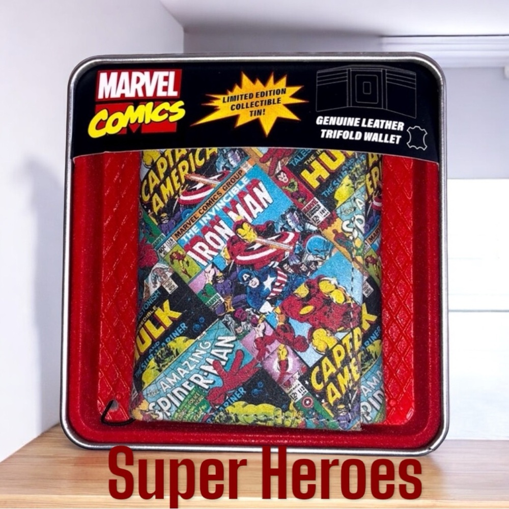 Marvel Multi Hero Patterned Mens Wallet NWT
